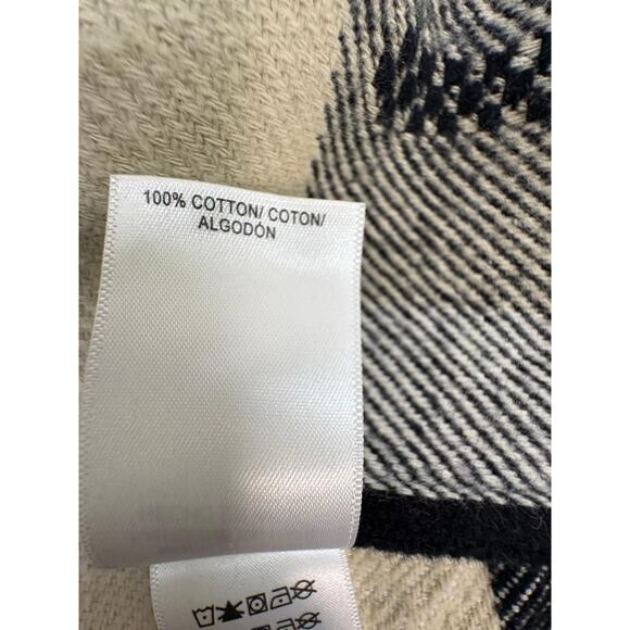 Lucky Brand Buffalo Plaid Oversized Jacket Women’s M Cream Black Southwestern - Picture 14 of 16